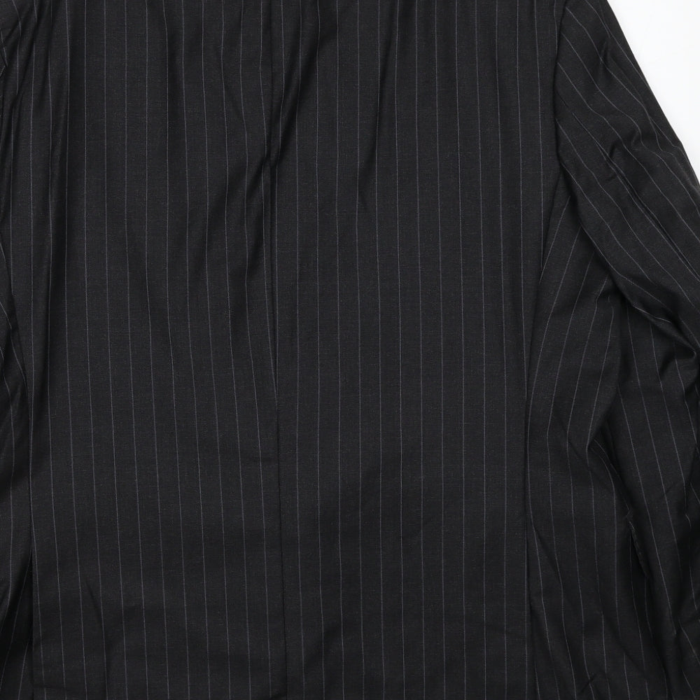 Marks and Spencer Mens Grey Striped Wool Jacket Suit Jacket Size 42 Regular