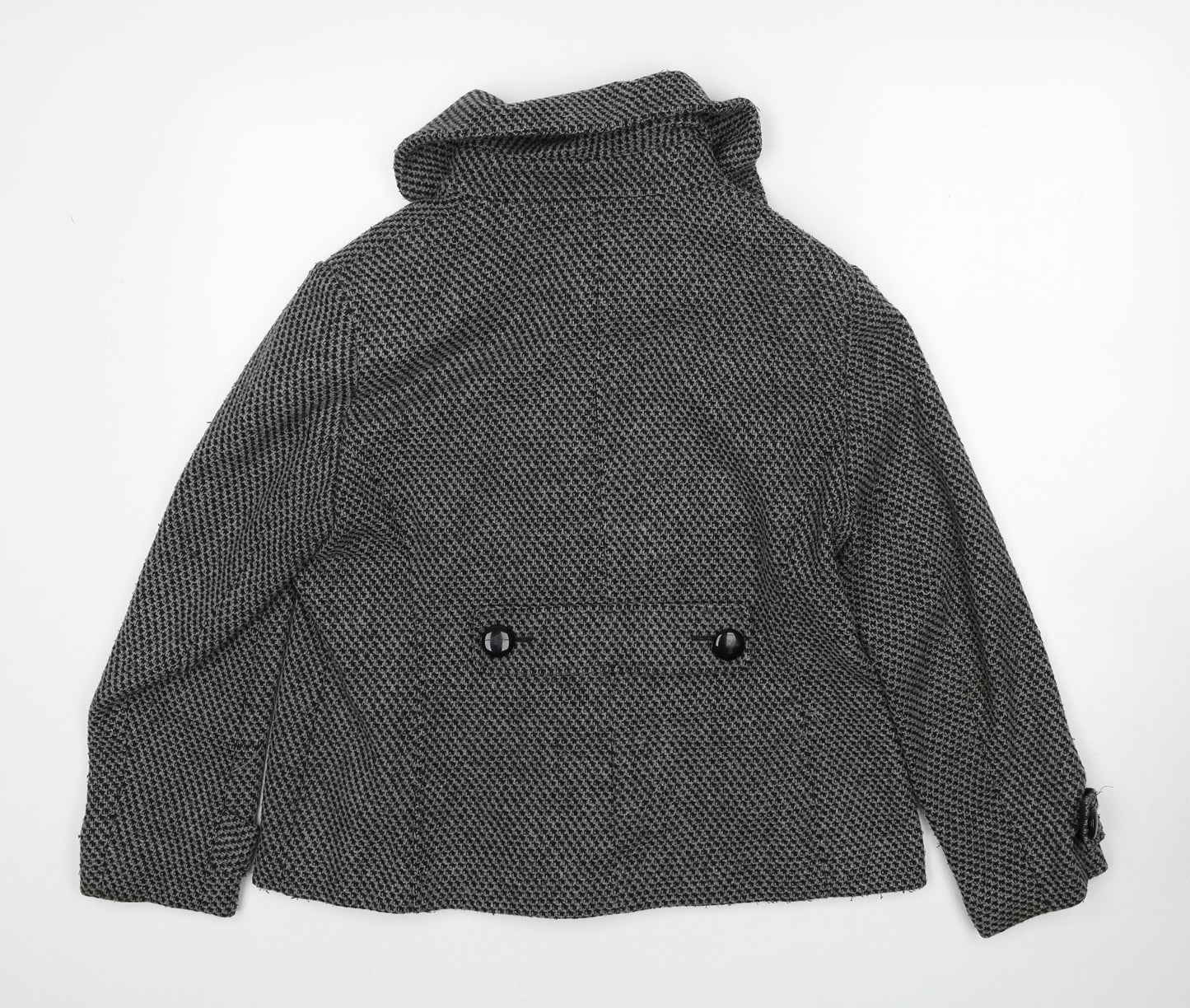Autonomy Womens Black Geometric Jacket Size 16 Button