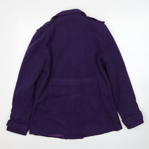 Kesta Womens Purple Pea Coat Jacket Size 14 Button