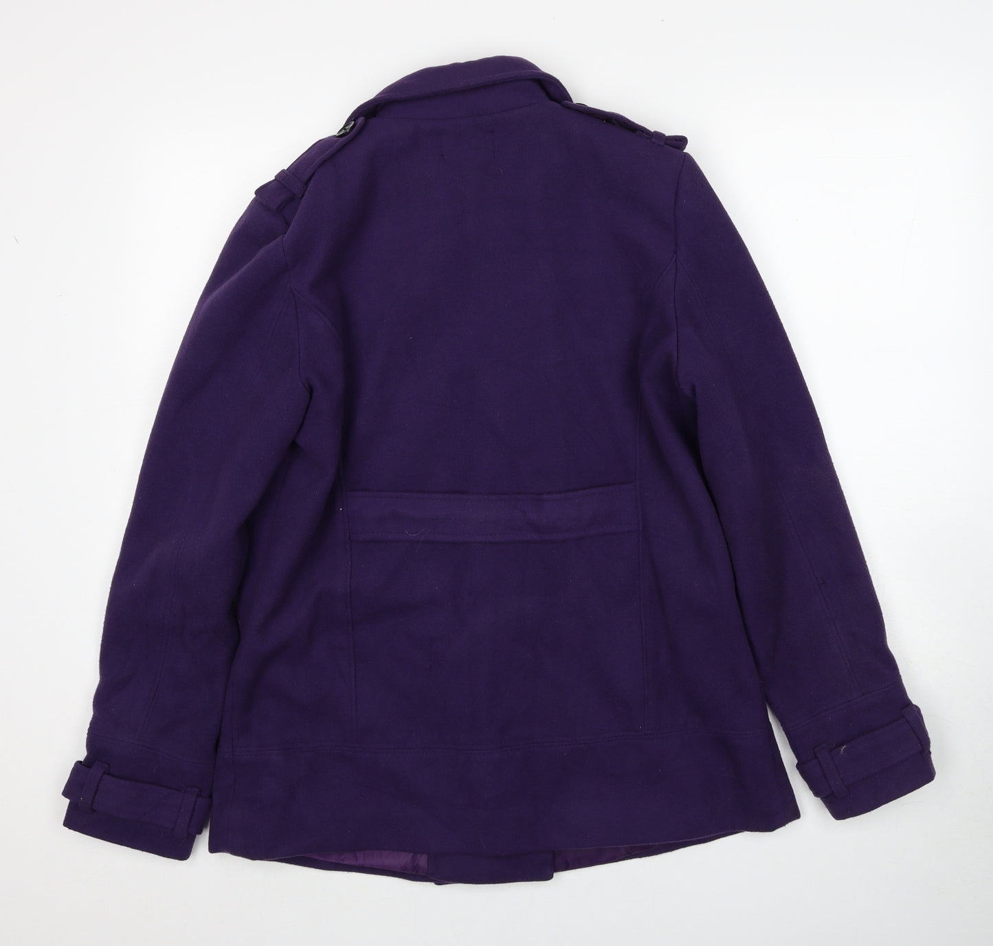 Kesta Womens Purple Pea Coat Jacket Size 14 Button
