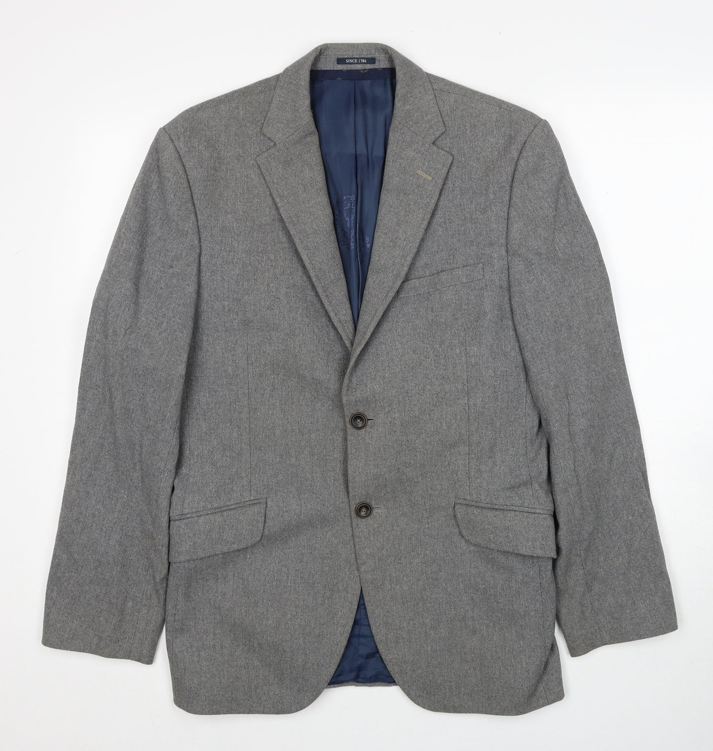 Viyella Mens Grey Cotton Jacket Suit Jacket Size 40 Regular