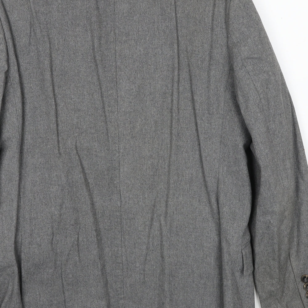 Viyella Mens Grey Cotton Jacket Suit Jacket Size 40 Regular