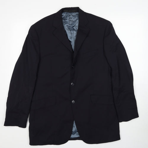 Impressions Mens Black Polyester Jacket Suit Jacket Size 40 Regular