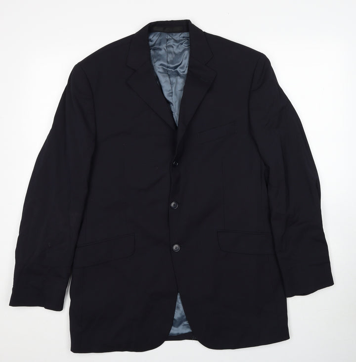 Impressions Mens Black Polyester Jacket Suit Jacket Size 40 Regular