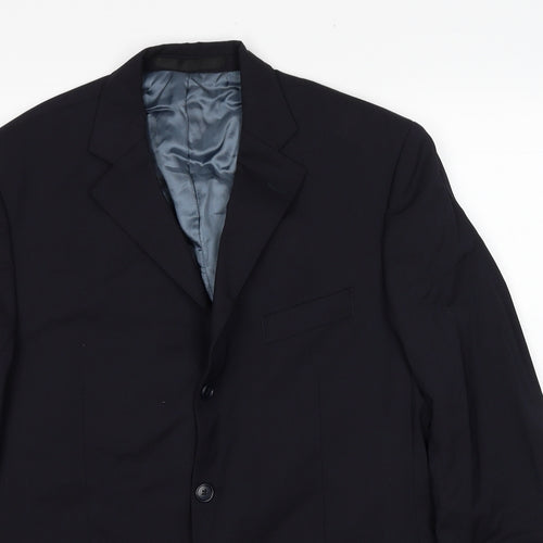 Impressions Mens Black Polyester Jacket Suit Jacket Size 40 Regular
