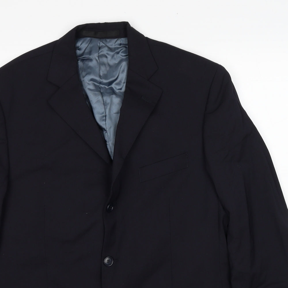 Impressions Mens Black Polyester Jacket Suit Jacket Size 40 Regular