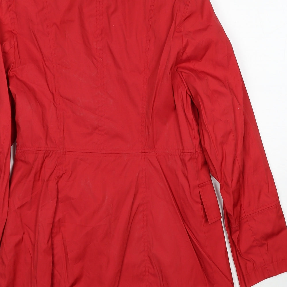 George Womens Red Trench Coat Coat Size 10 Button