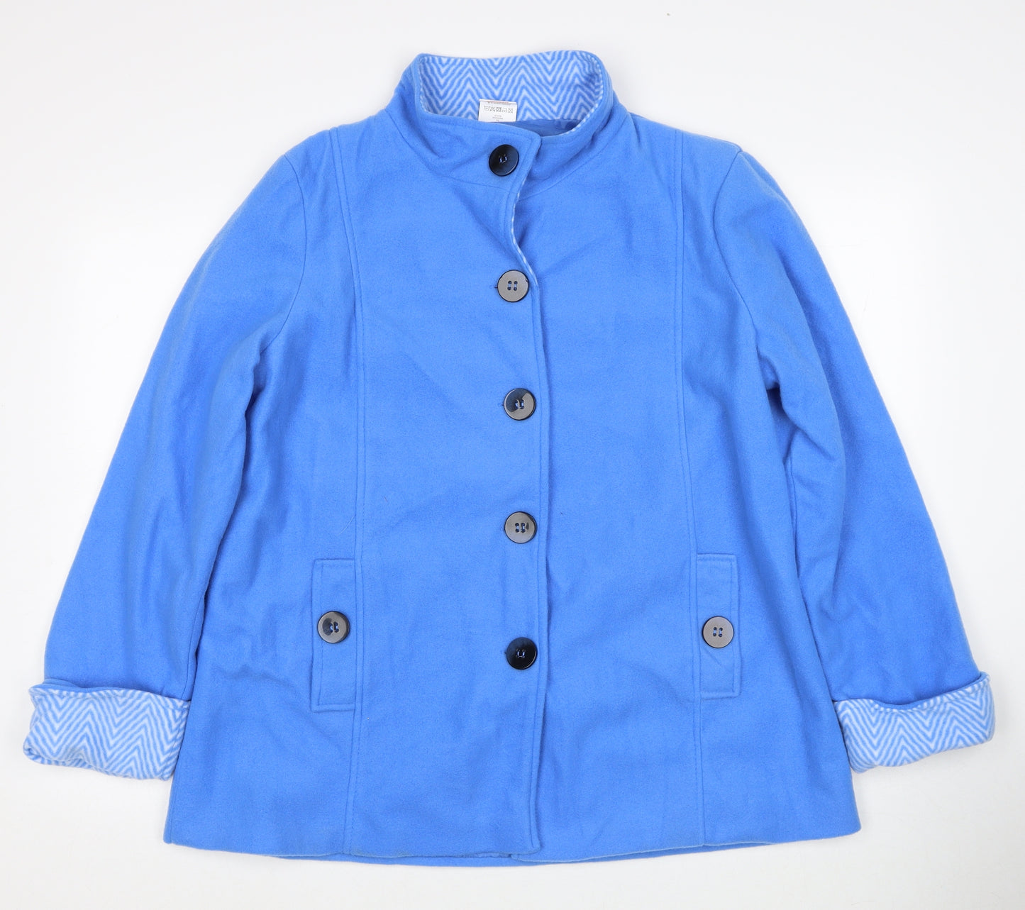 Anne de Lancey Womens Blue Pea Coat Jacket Size M Button