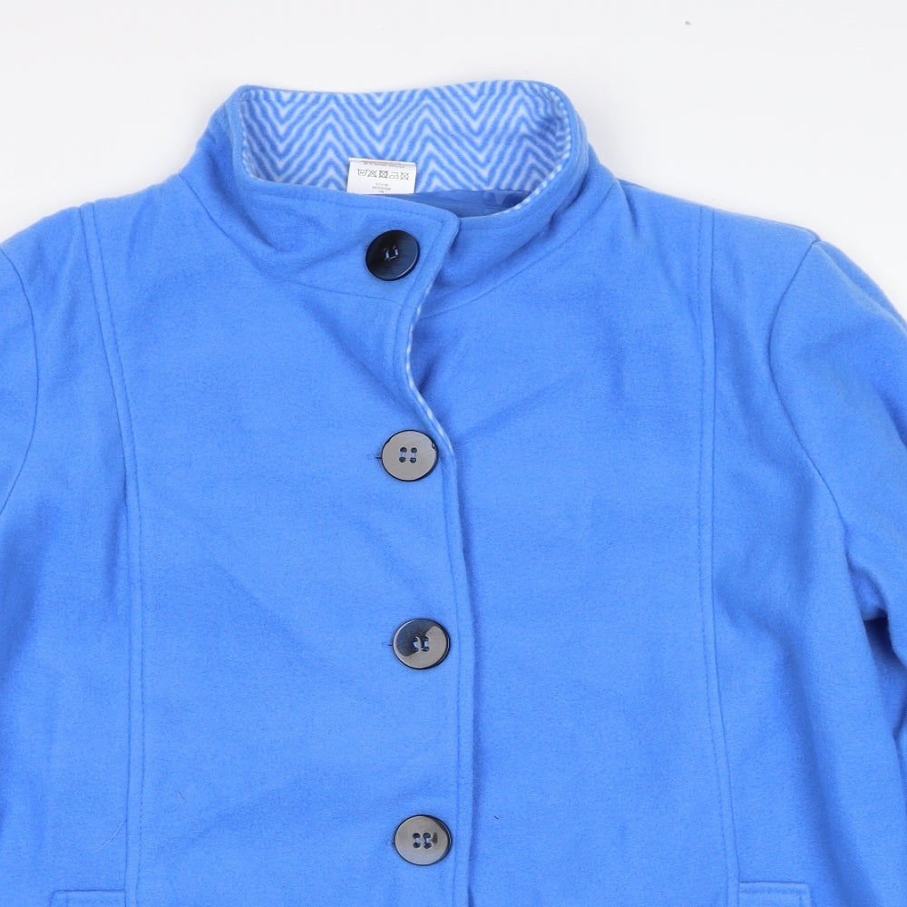 Anne de Lancey Womens Blue Pea Coat Jacket Size M Button