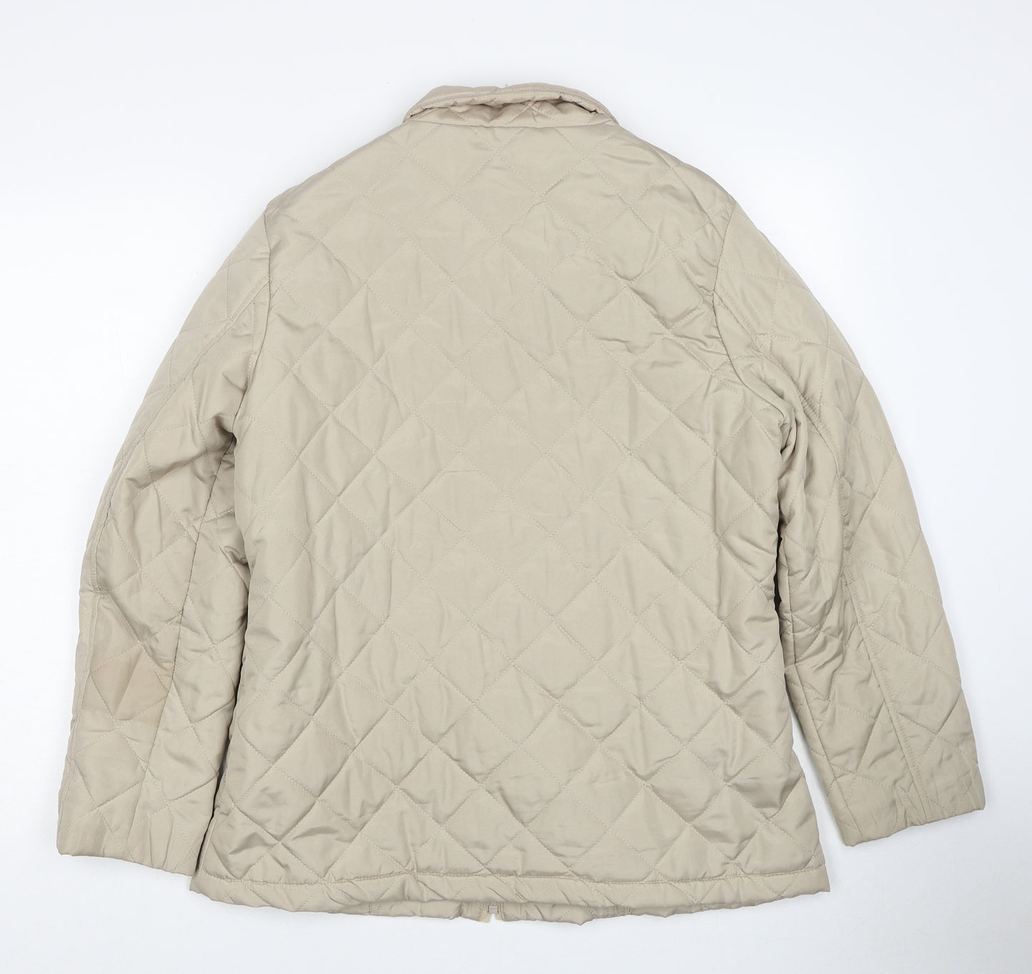 Autonomy Womens Beige Quilted Jacket Size 14 Zip
