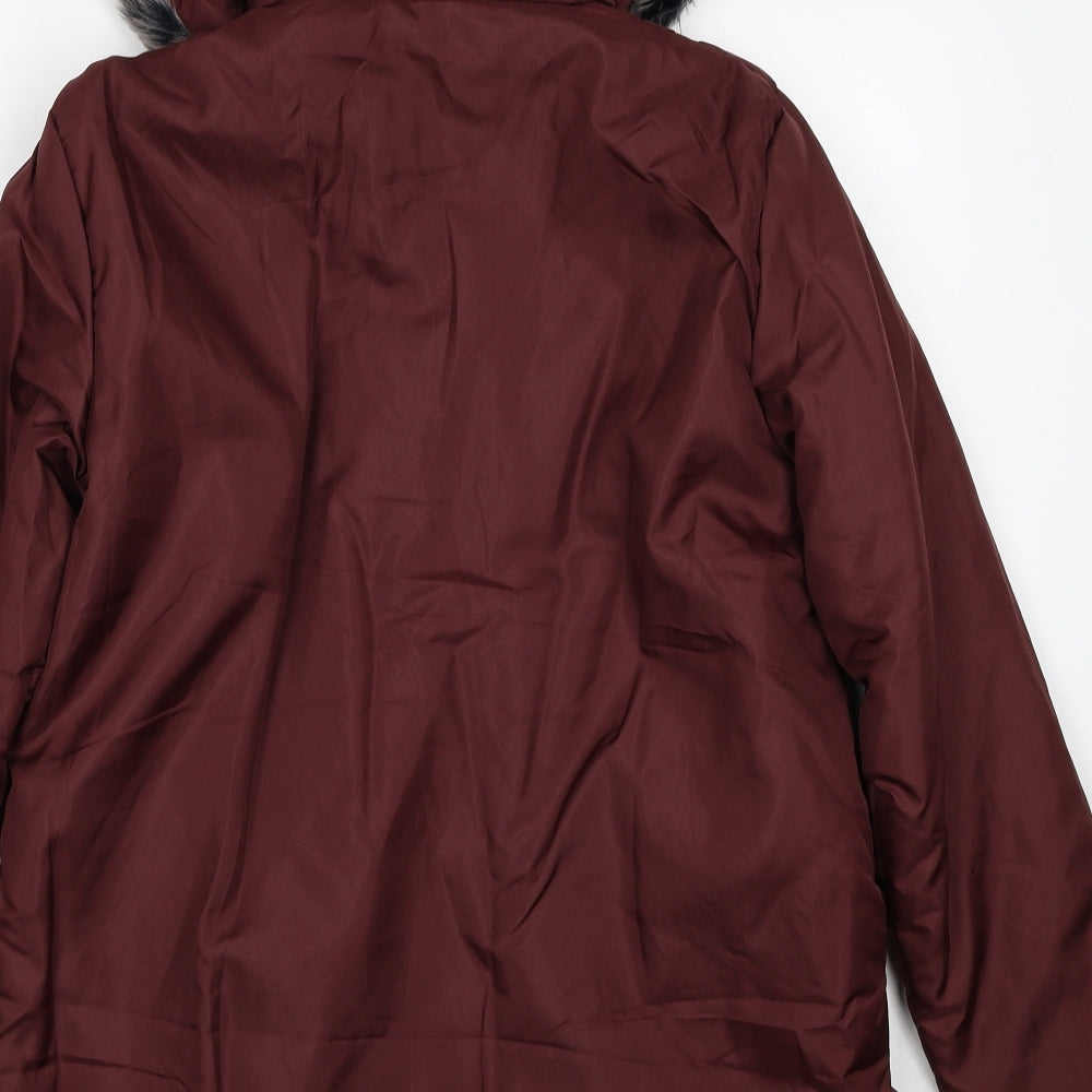 Anne de Lancey Womens Red Overcoat Coat Size S Button