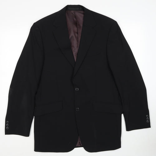 Impressions Mens Black Polyester Jacket Suit Jacket Size M Regular