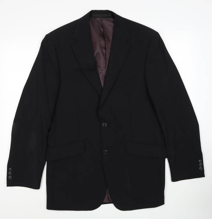 Impressions Mens Black Polyester Jacket Suit Jacket Size M Regular