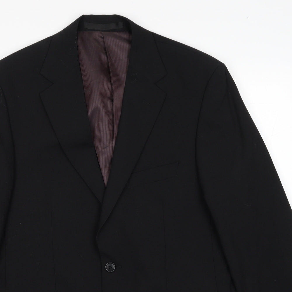 Impressions Mens Black Polyester Jacket Suit Jacket Size M Regular