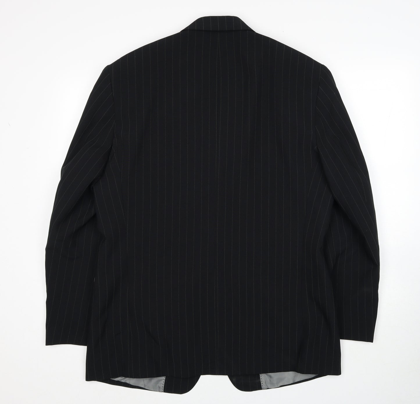 Taylor & Reece Mens Black Striped Polyester Jacket Suit Jacket Size 40 Regular