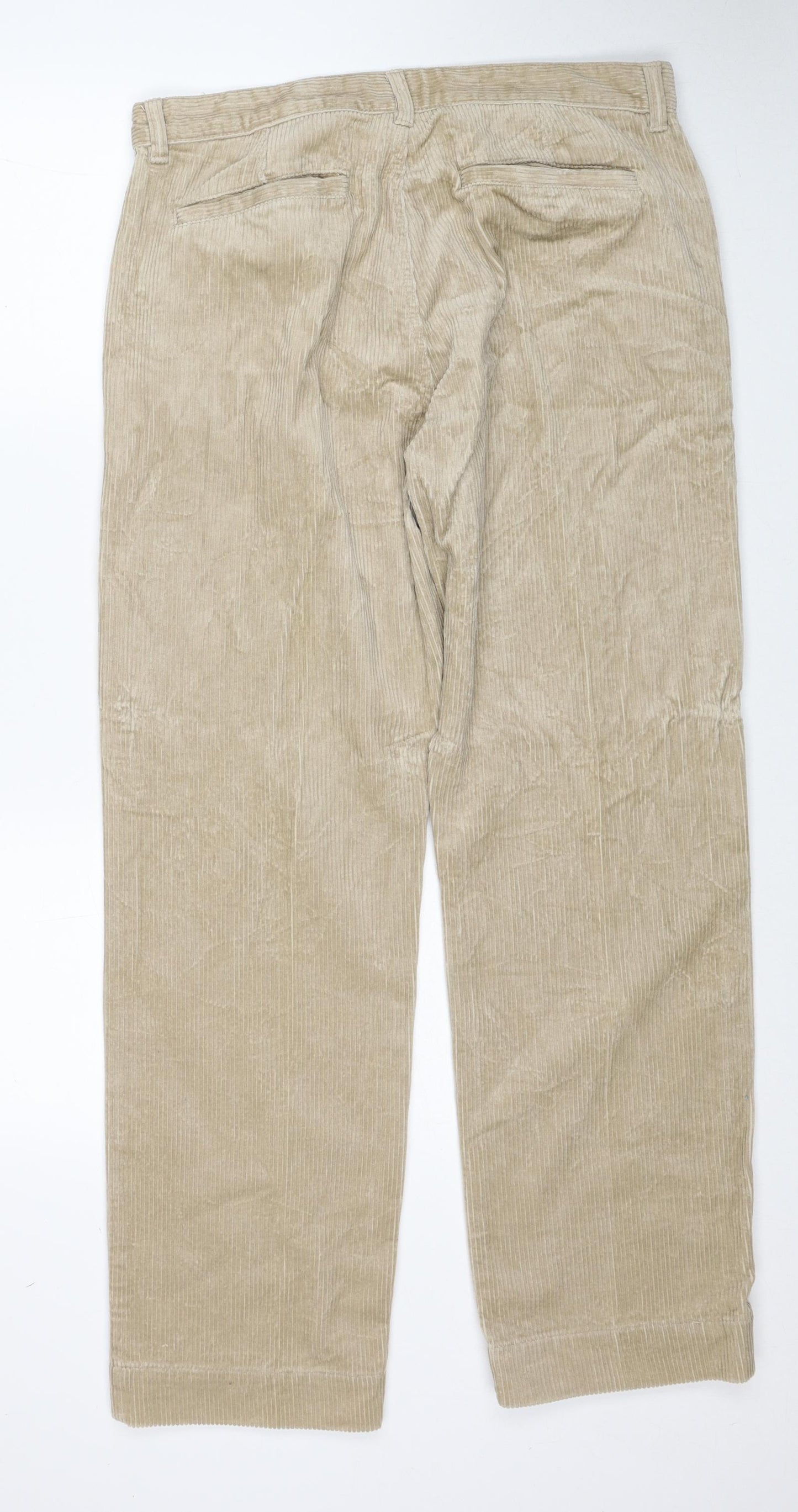 Gap Mens Beige Cotton Trousers Size 34 in L30 in Regular Zip