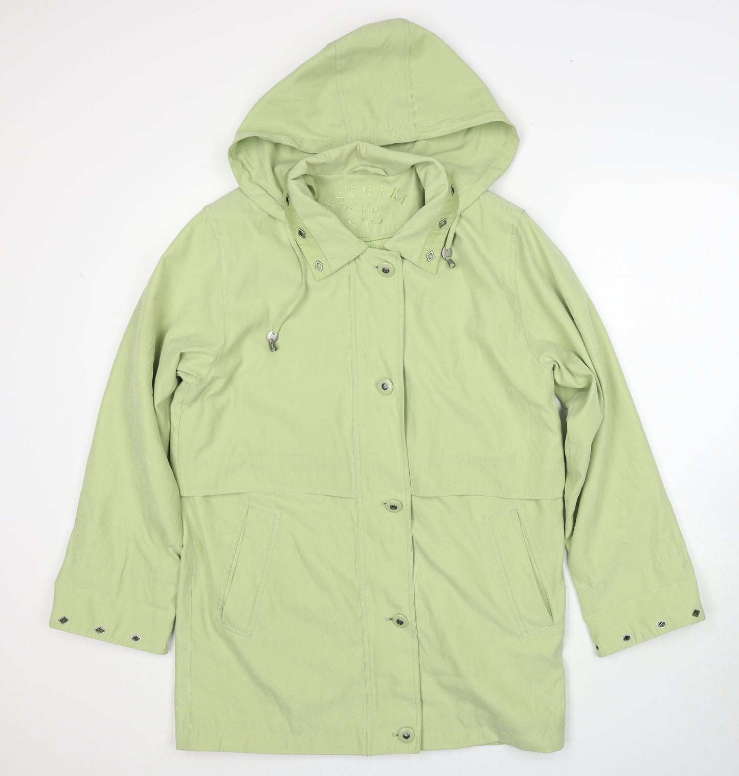 Astraka Womens Green Rain Coat Coat Size S Zip