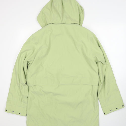 Astraka Womens Green Rain Coat Coat Size S Zip