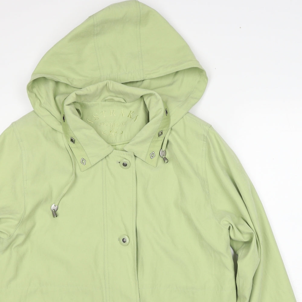 Astraka Womens Green Rain Coat Coat Size S Zip
