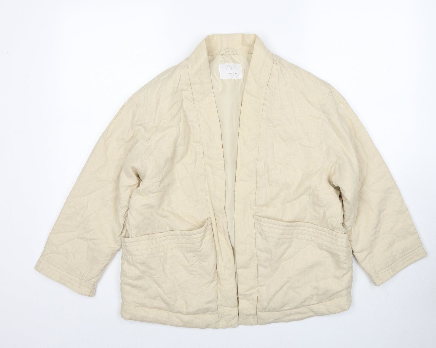 Zara Girls Beige Basic Jacket Jacket Size 9-10 Years