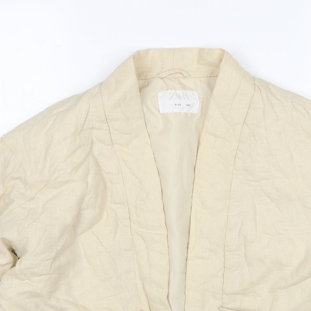 Zara Girls Beige Basic Jacket Jacket Size 9-10 Years