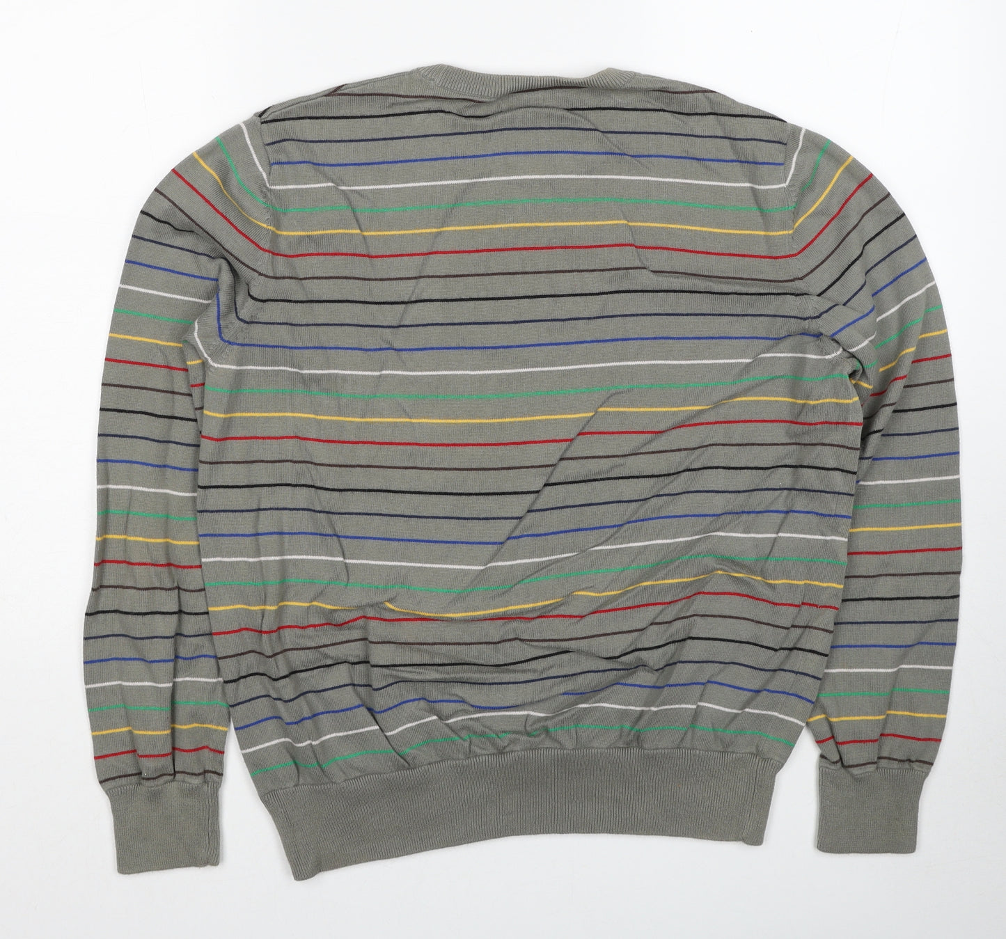 Boxfresh Womens Multicoloured Round Neck Striped Cotton Pullover Jumper Size L