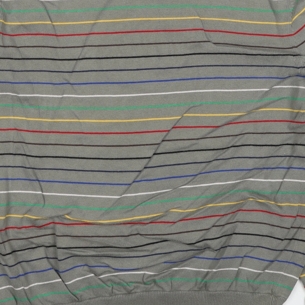 Boxfresh Womens Multicoloured Round Neck Striped Cotton Pullover Jumper Size L
