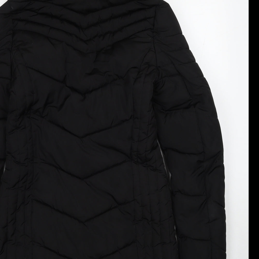 George Womens Black Puffer Jacket Coat Size 10 Zip