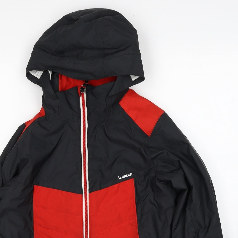 DECATHLON Boys Black Colourblock Ski Jacket Jacket Size 10 Years Zip