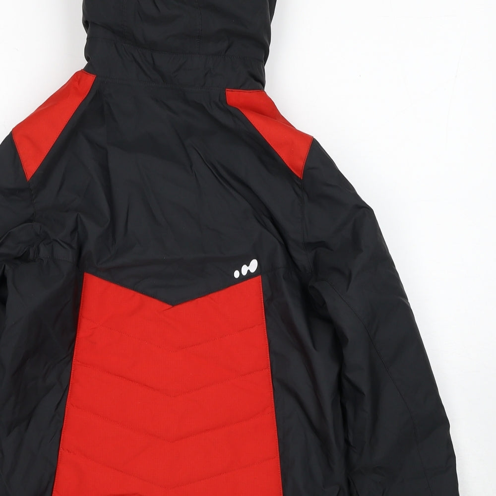 DECATHLON Boys Black Colourblock Ski Jacket Jacket Size 10 Years Zip