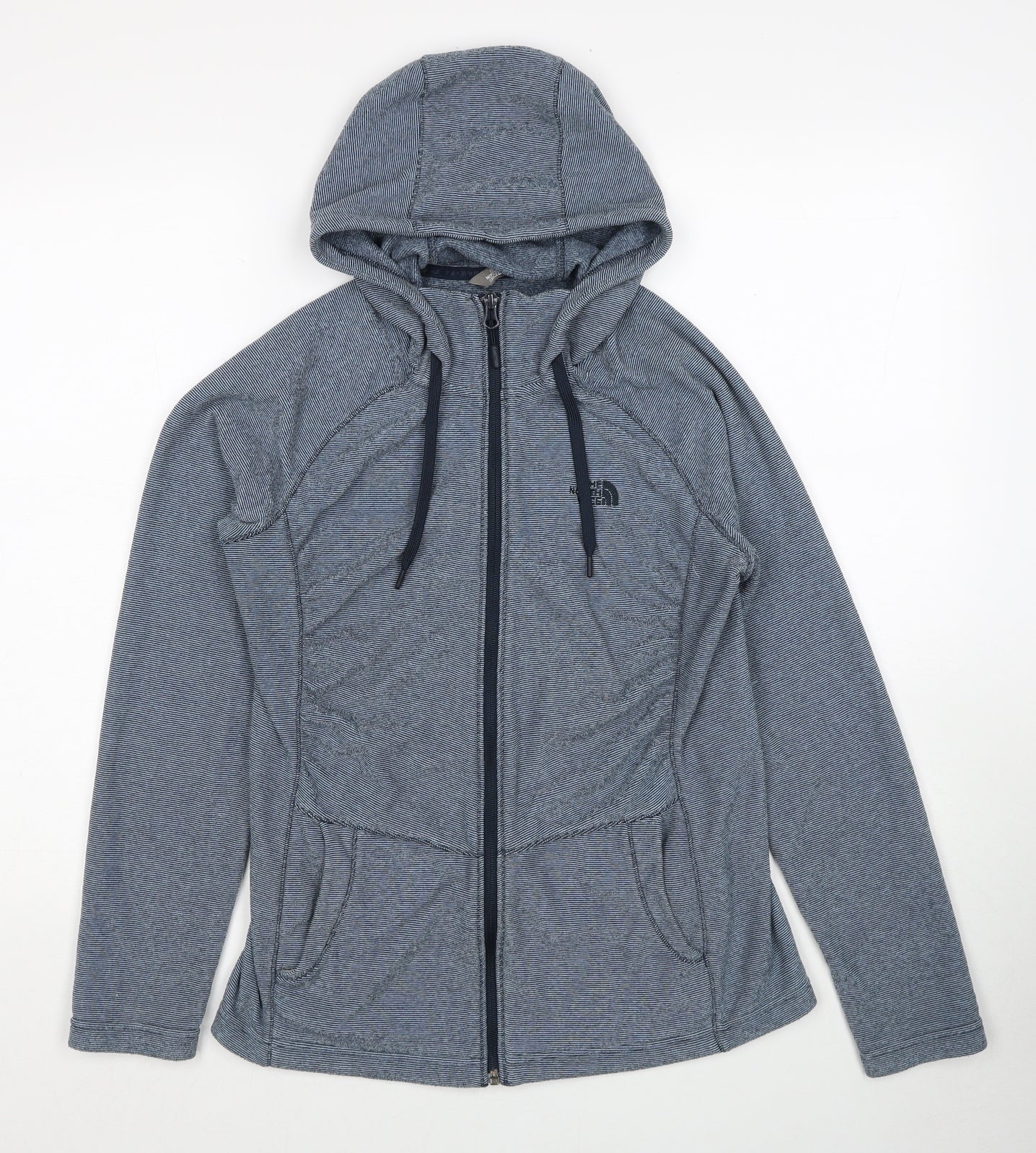 The North Face Womens Blue Striped Jacket Size M Zip