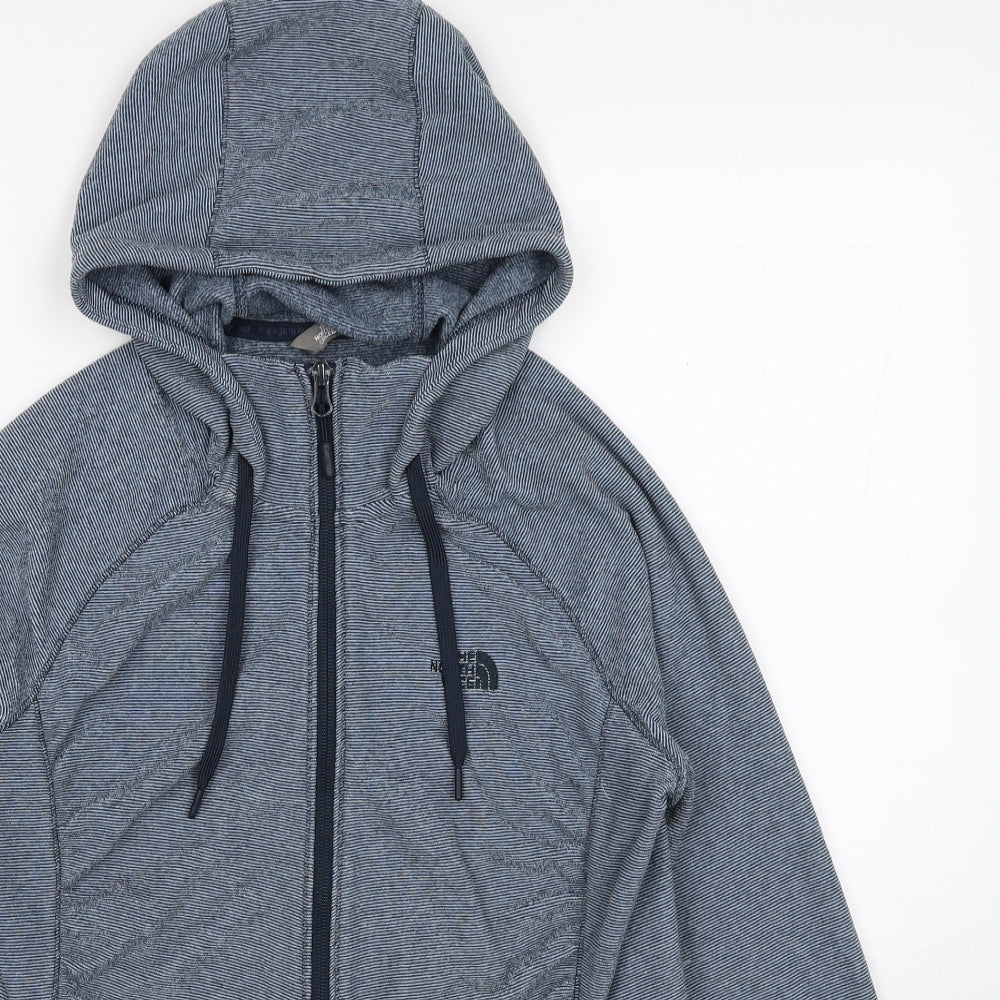 The North Face Womens Blue Striped Jacket Size M Zip