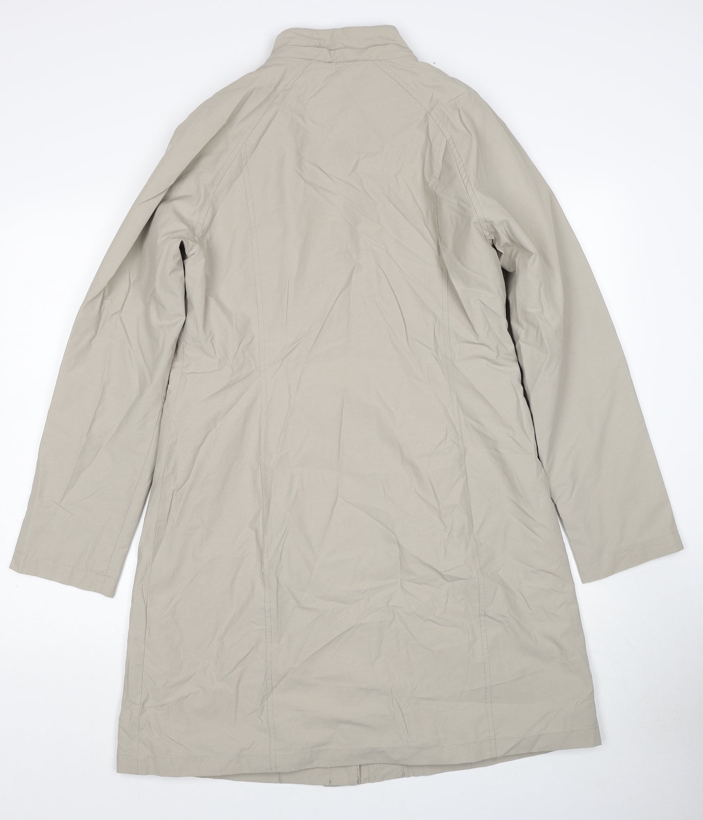 John Lewis Womens Beige Rain Coat Coat Size 12 Button