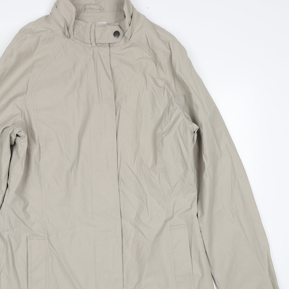 John Lewis Womens Beige Rain Coat Coat Size 12 Button