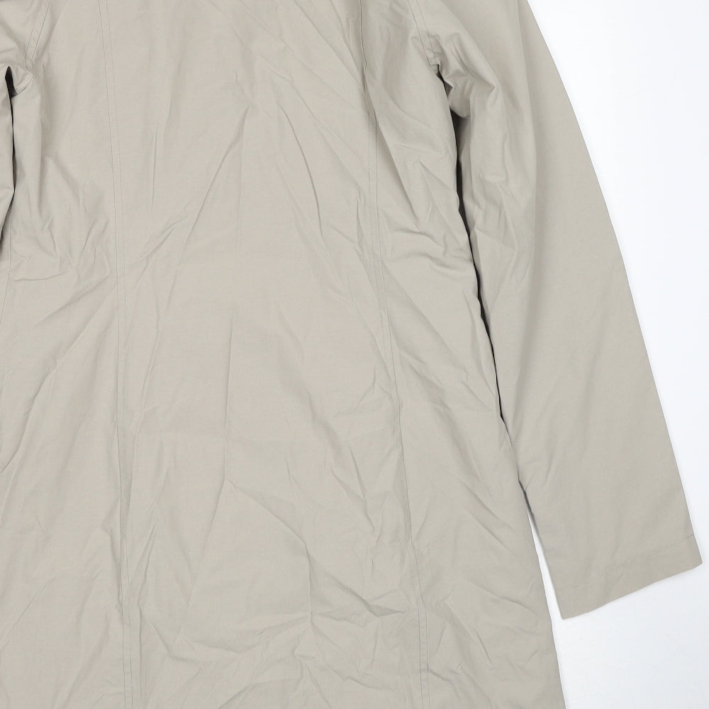 John Lewis Womens Beige Rain Coat Coat Size 12 Button