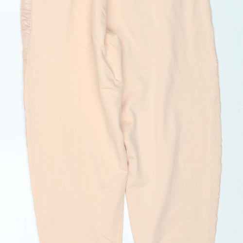 Avon Womens Pink Cotton Jogger Trousers Size 12 Regular Drawstring