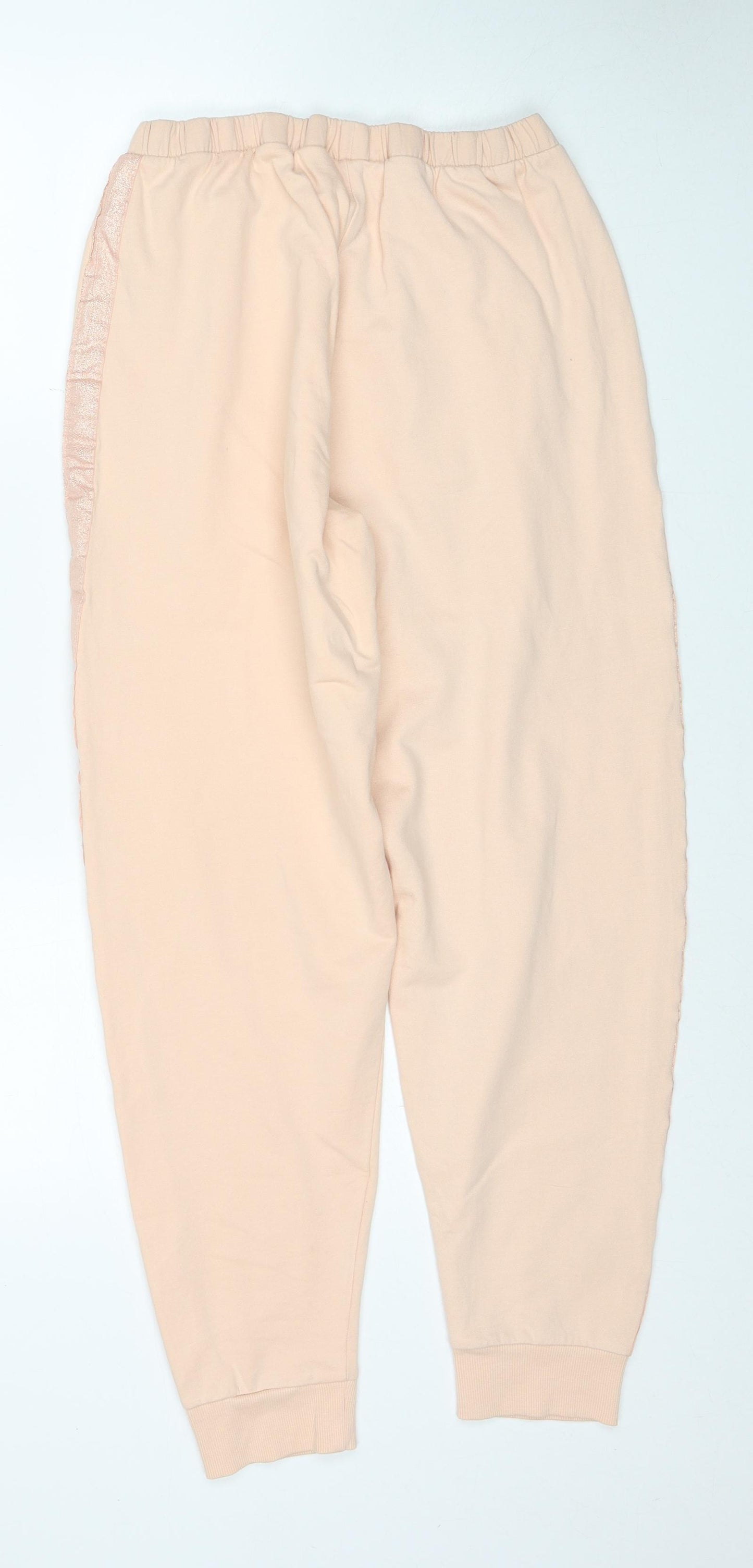 Avon Womens Pink Cotton Jogger Trousers Size 12 Regular Drawstring