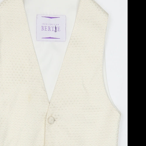 Berlington Bertie Boys Ivory Jacket Waistcoat Size 11-12 Years Button - Textured