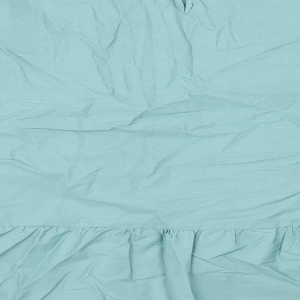 Marks and Spencer Womens Green 100% Cotton Basic Blouse Size 22 Round Neck