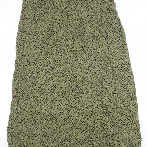COTTON:ON Womens Green Floral Polyester Swing Skirt Size 20