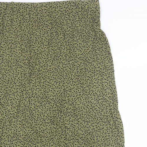 COTTON:ON Womens Green Floral Polyester Swing Skirt Size 20