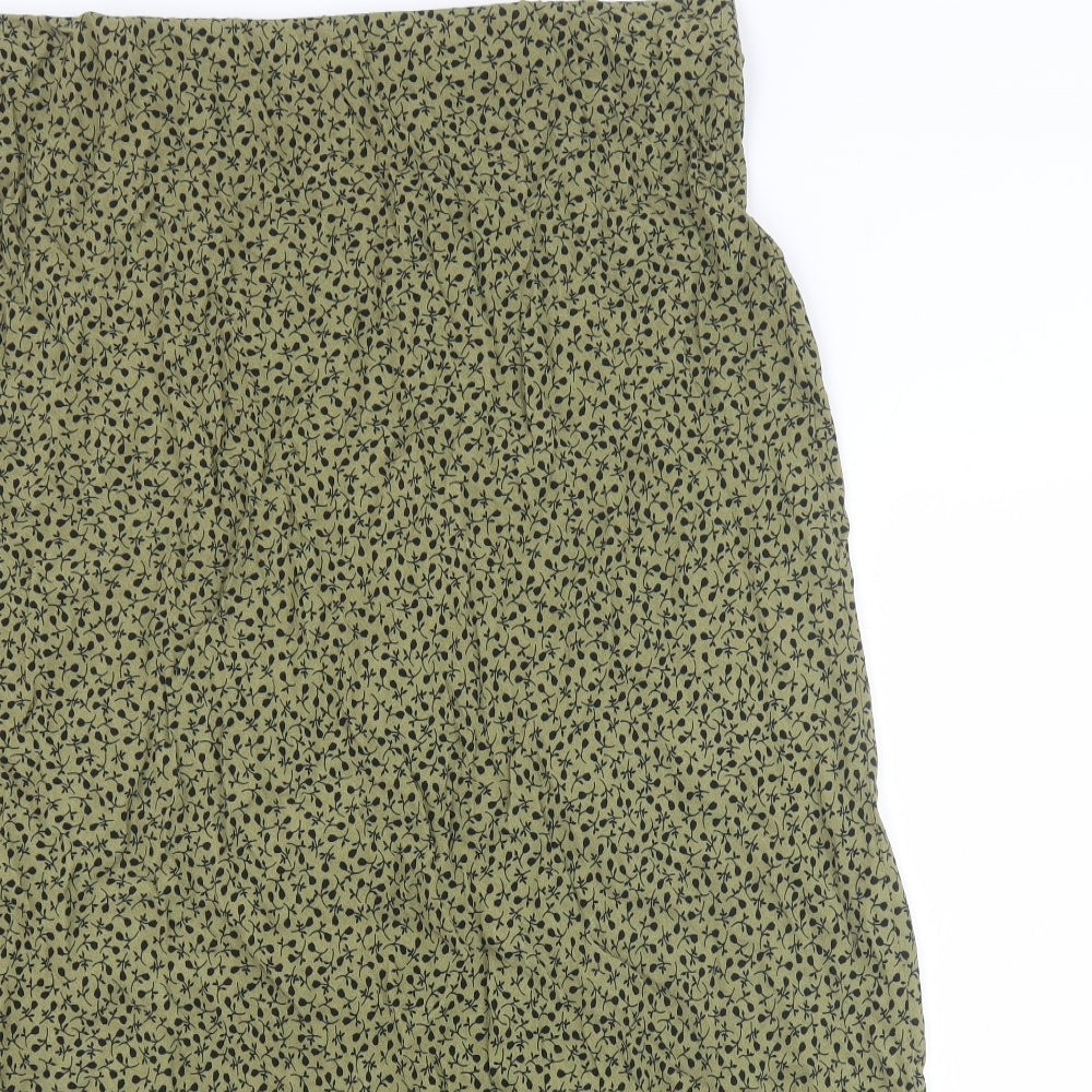 COTTON:ON Womens Green Floral Polyester Swing Skirt Size 20