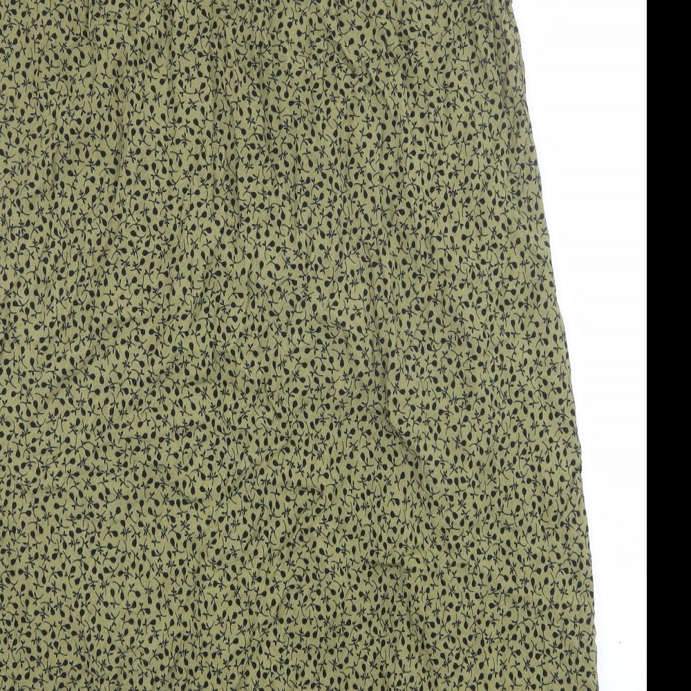 COTTON:ON Womens Green Floral Polyester Swing Skirt Size 20