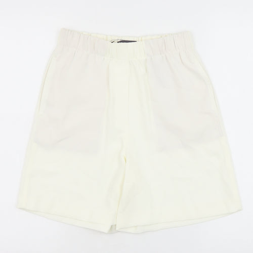 Marks and Spencer Womens White Polyester Bermuda Shorts Size 6 Regular Pull On