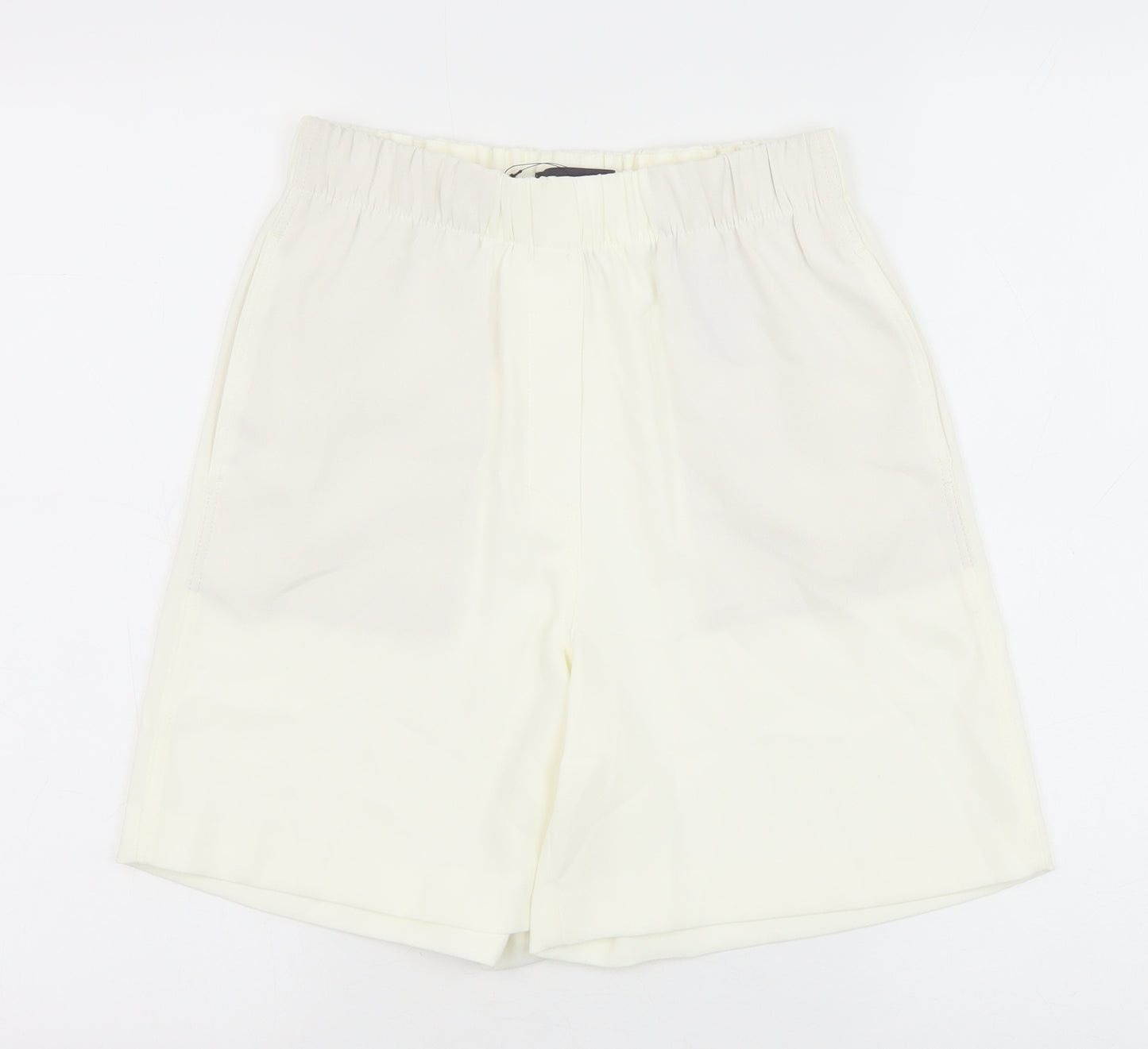 Marks and Spencer Womens White Polyester Bermuda Shorts Size 6 Regular Pull On