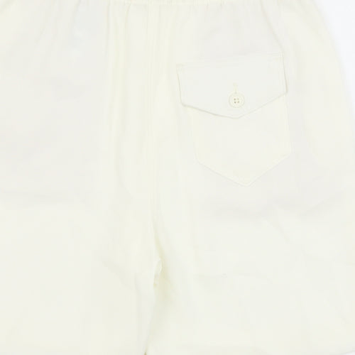 Marks and Spencer Womens White Polyester Bermuda Shorts Size 6 Regular Pull On