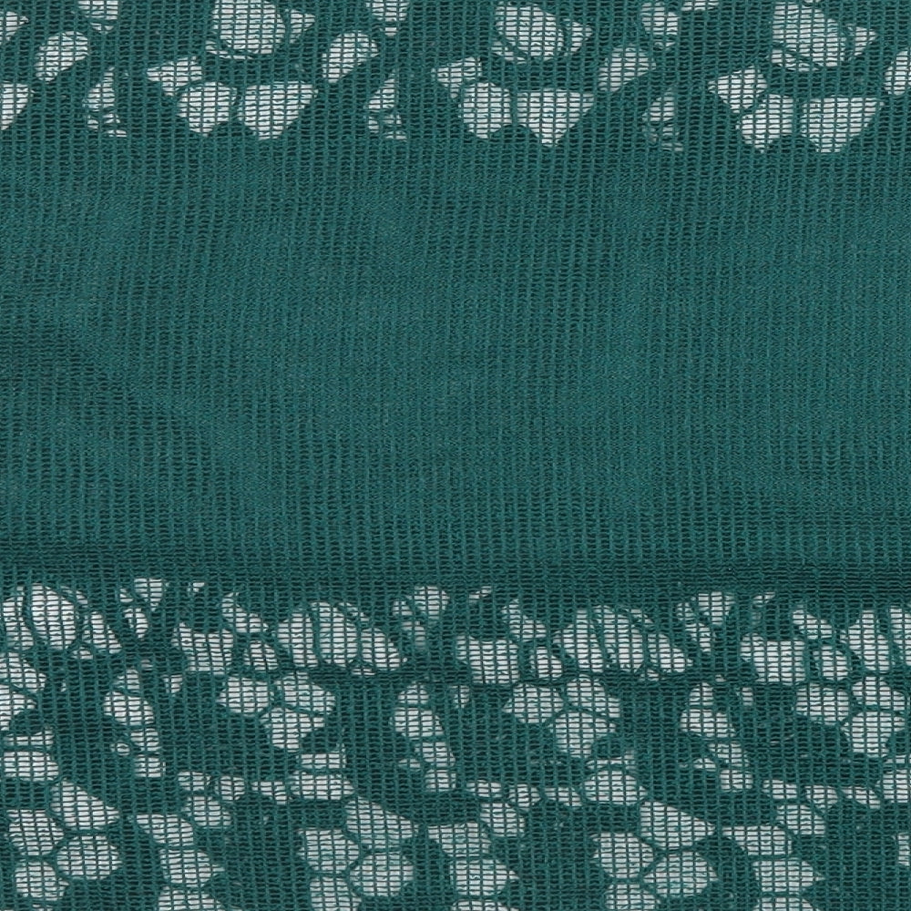 Zara Womens Green Polyester Basic T-Shirt Size S Round Neck