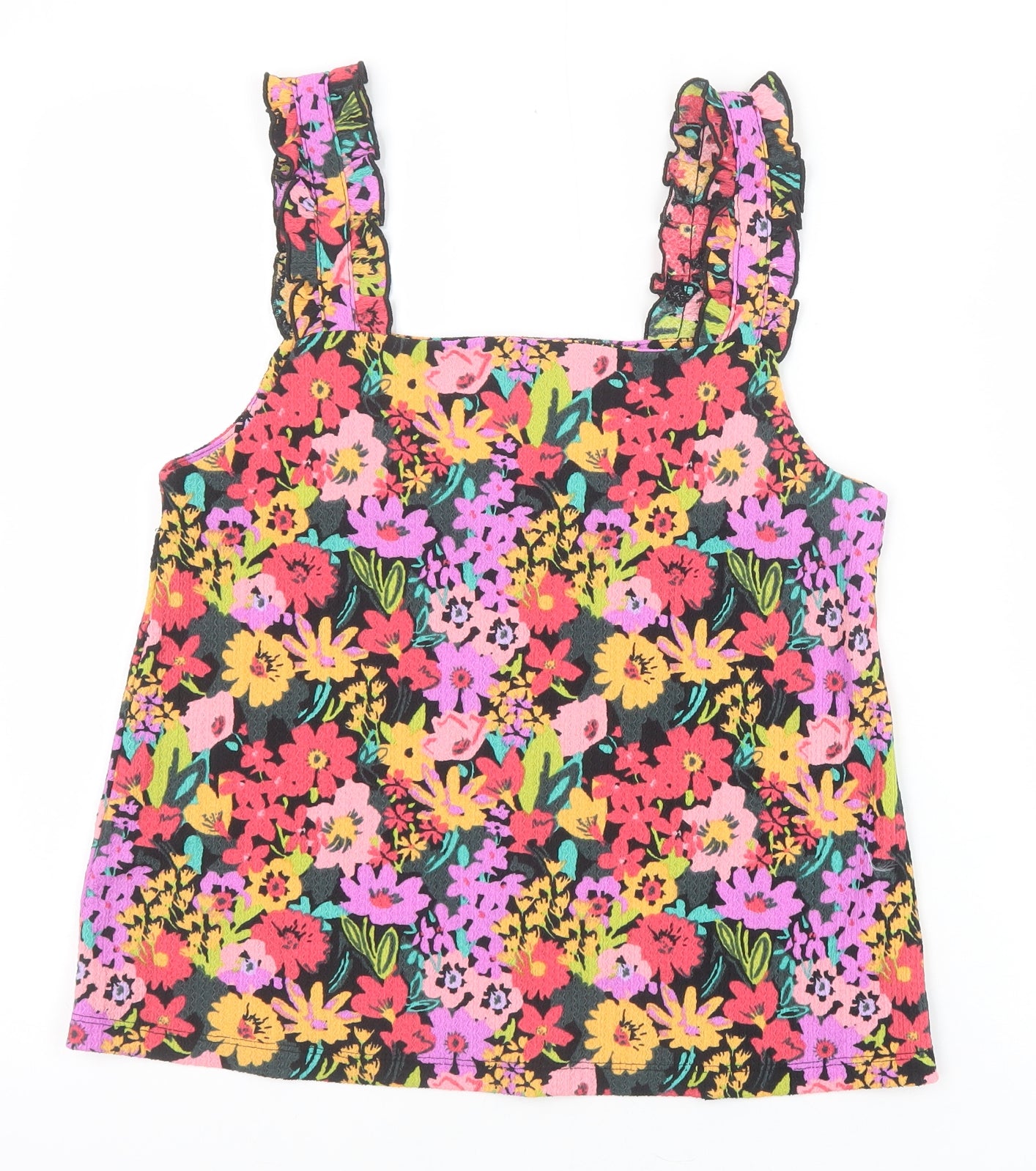 TU Womens Multicoloured Floral Polyester Basic Tank Size 8 Square Neck