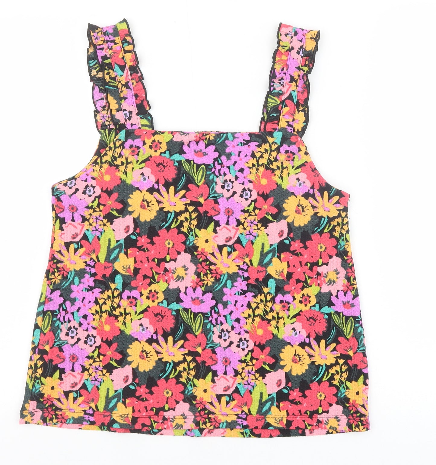 TU Womens Multicoloured Floral Polyester Basic Tank Size 8 Square Neck