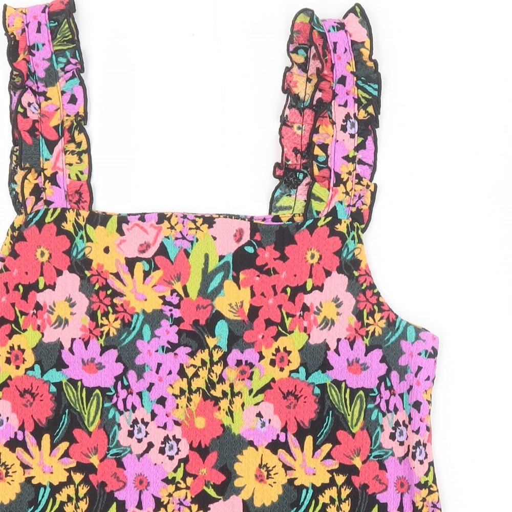 TU Womens Multicoloured Floral Polyester Basic Tank Size 8 Square Neck